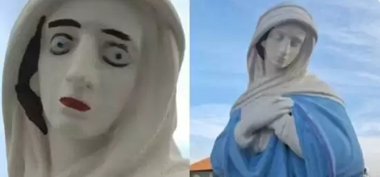 巴西雕像修复“翻车”变卡通漫画脸 滑稽造型意外走红成网红打卡地