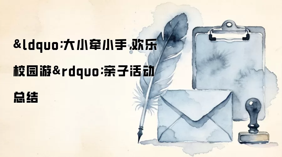 “大小牵小手,欢乐校园游”亲子活动总结