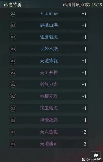 《太吾绘卷:天幕心帷》出生特质选择推荐