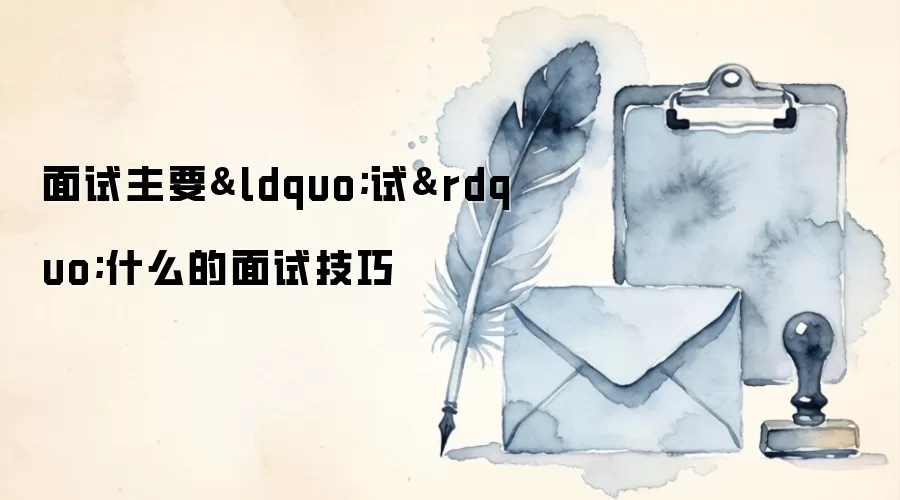 面试主要&ldquo;试&rdquo;什么的面试技巧
