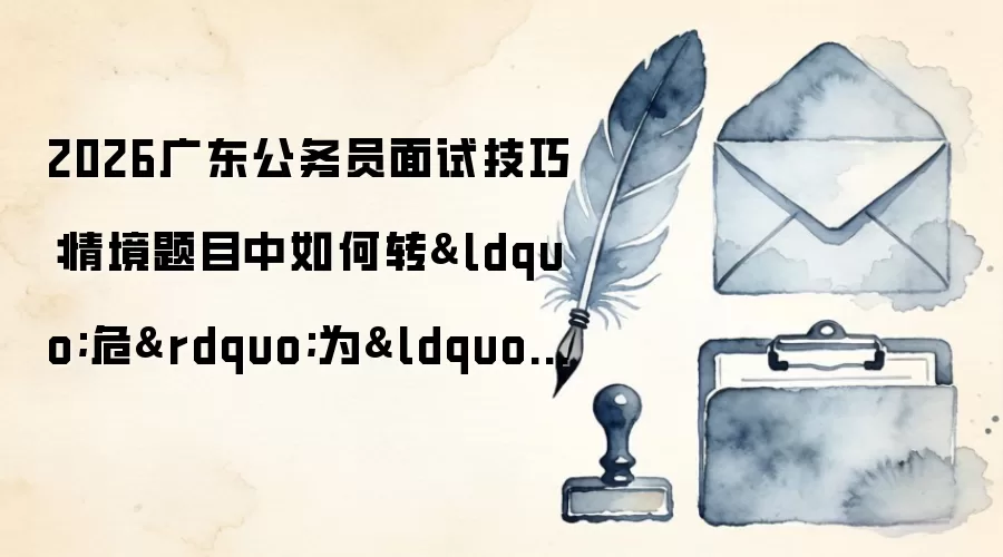 2026广东公务员面试技巧:情境题目中如何转“危”为“机”