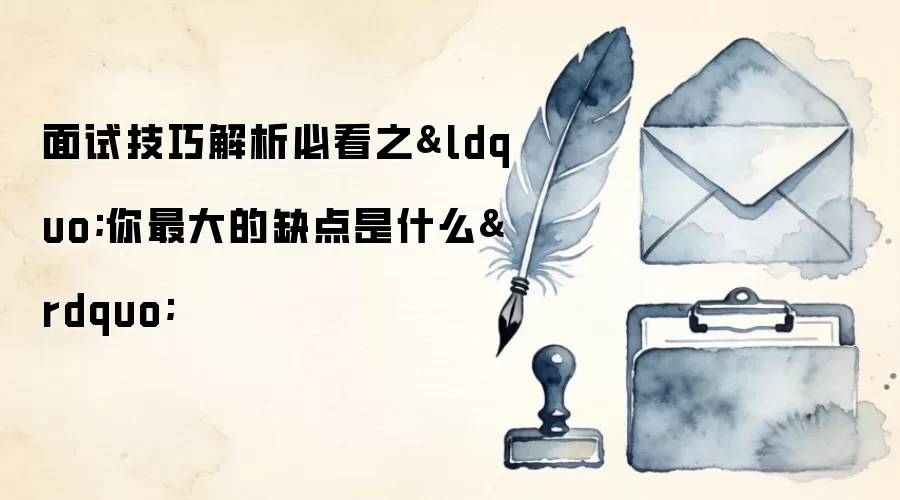 面试技巧解析必看之“你最大的缺点是什么”