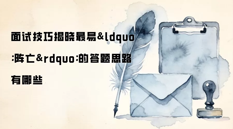 面试技巧揭晓最易&ldquo;阵亡&rdquo;的答题思路有哪些