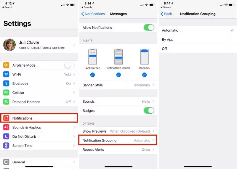 如何在 iOS 12 中自定义分组通知? 如何在 iOS 12 中自定义分组通知?
