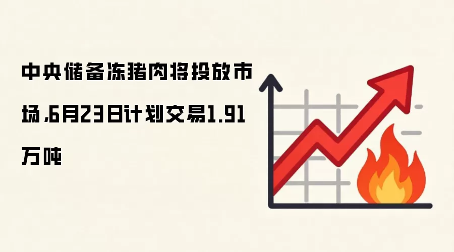 中央储备冻猪肉将投放市场,6月23日计划交易1.91万吨