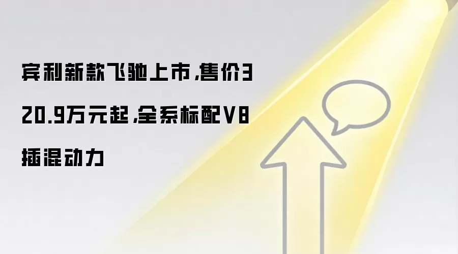宾利新款飞驰上市,售价320.9万元起,全系标配V8插混动力