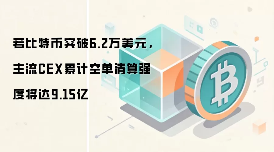 若比特币突破6.2万美元,主流CEX累计空单清算强度将达9.15亿