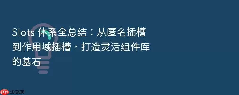 Slots 体系全总结：从匿名插槽到作用域插槽，打造灵活组件库的基石