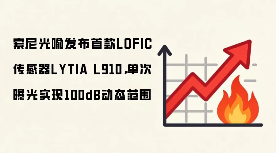索尼光喻发布首款LOFIC传感器LYTIA L910，单次曝光实现100dB动态范围
