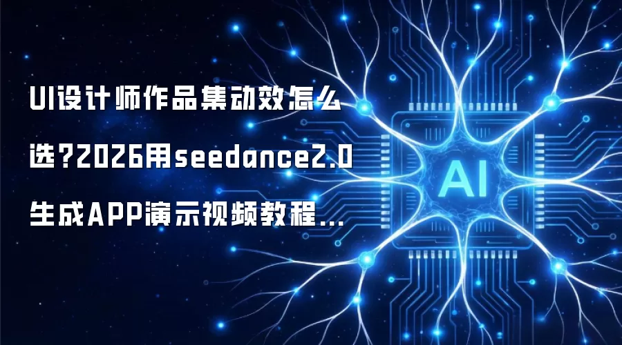 UI设计师作品集动效怎么选？2026用seedance2.0生成APP演示视频教程与选型攻略
