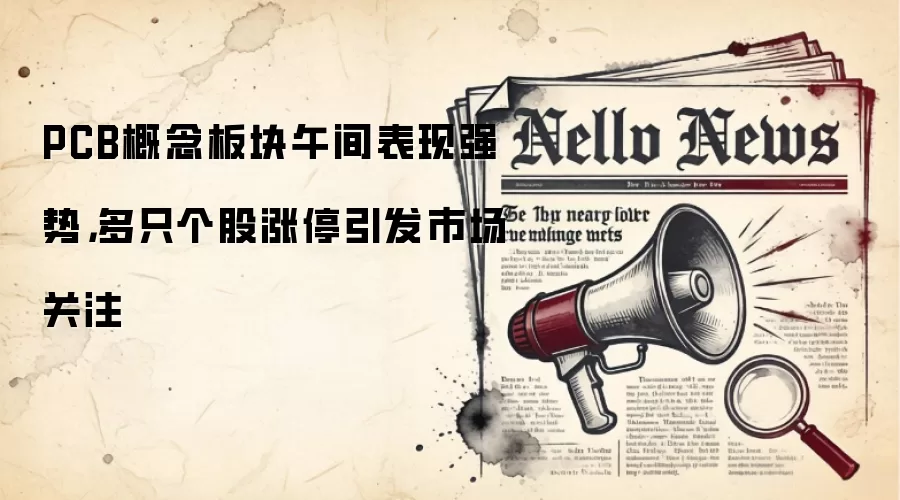 PCB概念板块午间表现强势,多只个股涨停引发市场关注
