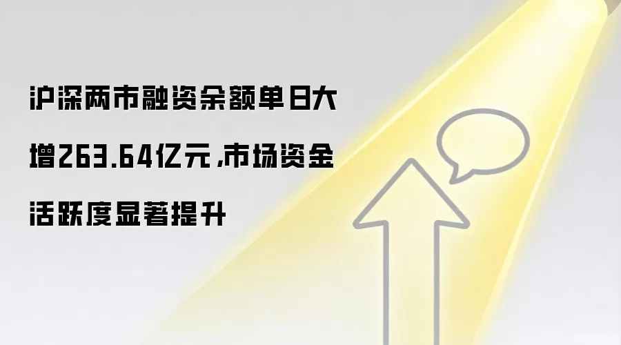 沪深两市融资余额单日大增263.64亿元,市场资金活跃度显著提升