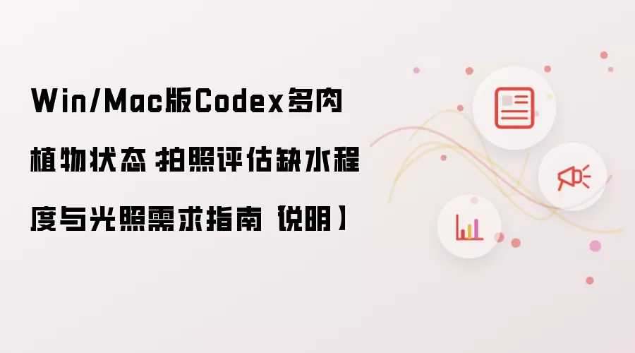 Win/Mac版Codex多肉植物状态：拍照评估缺水程度与光照需求指南【说明】