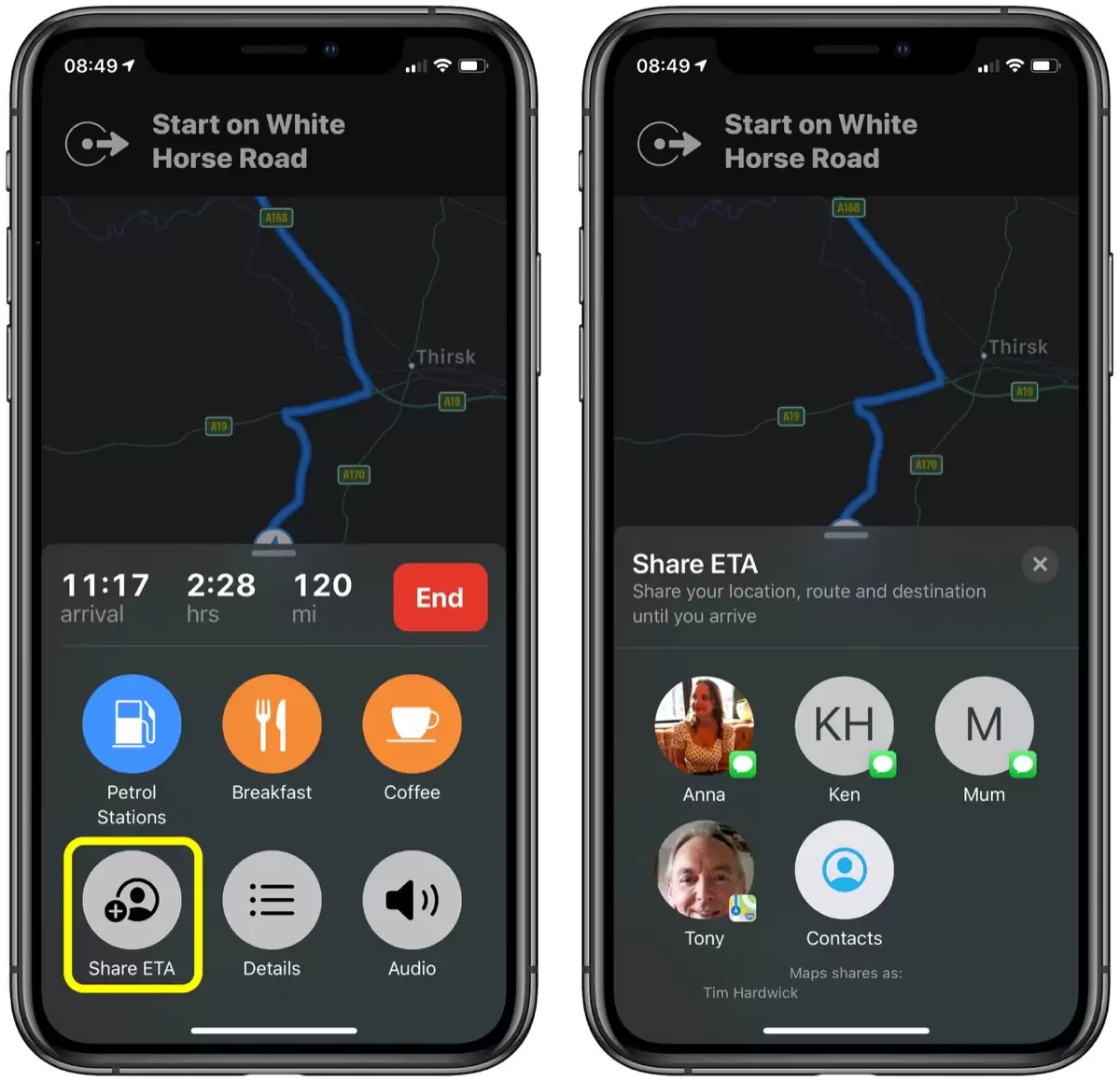 如何在 iPhone 的「地图」应用中分享预计到达时间? 如何在 iPhone 的「地图」应用中分享预计到达时间?