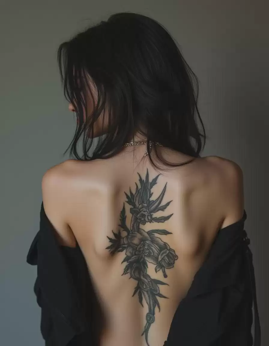 用AI绘图画出超真实的纹身小姐姐,一款以叛逆女孩纹身为主题的Flux LORA模型