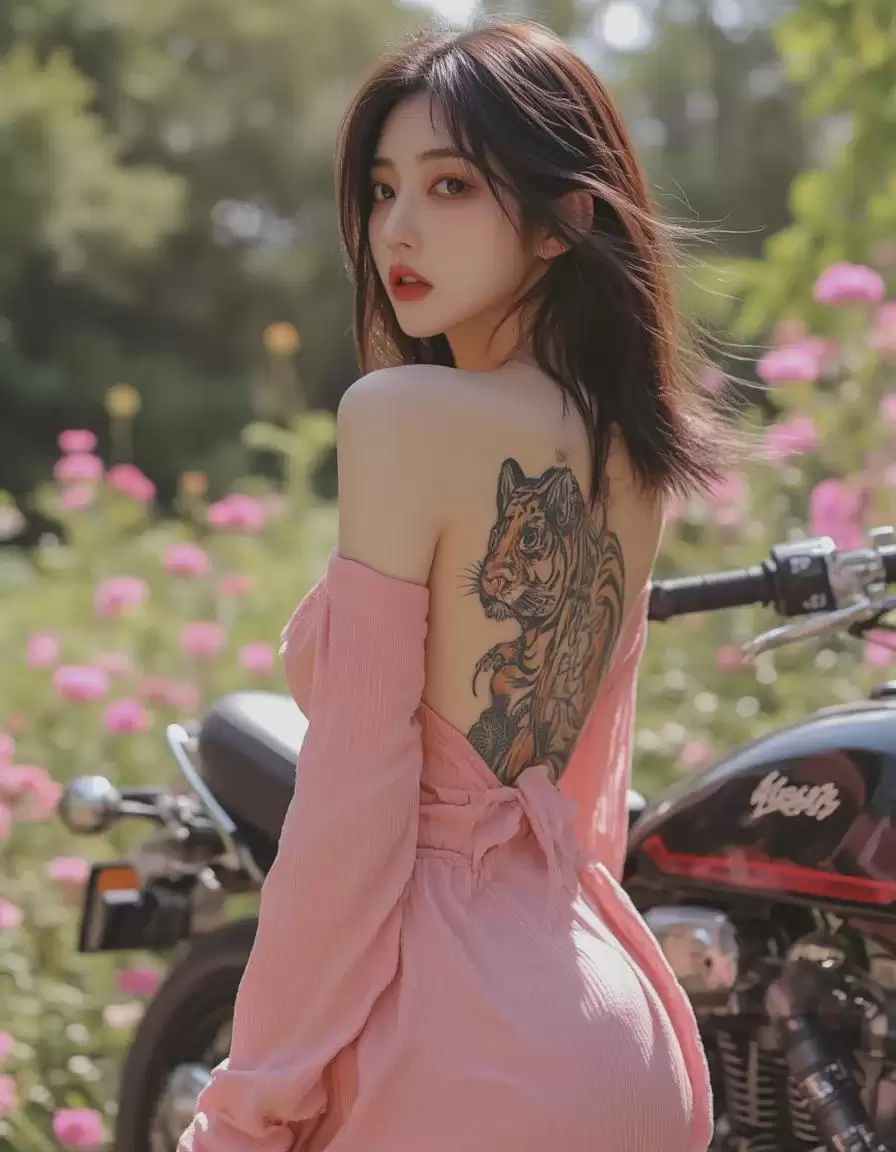 用AI绘图画出超真实的纹身小姐姐,一款以叛逆女孩纹身为主题的Flux LORA模型