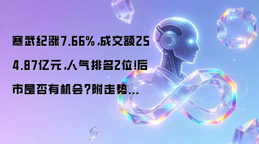 寒武纪涨7.66%,成交额254.87亿元,人气排名2位!后市是否有机会?附走势预测