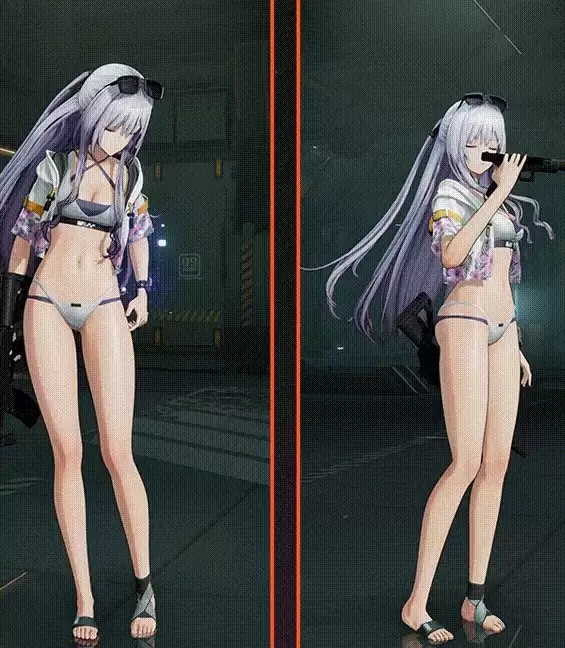 国产游戏《少女前线2》新皮肤热辣 可脱换泳装