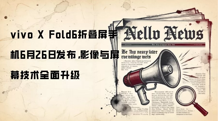 vivo X Fold6折叠屏手机6月26日发布,影像与屏幕技术全面升级