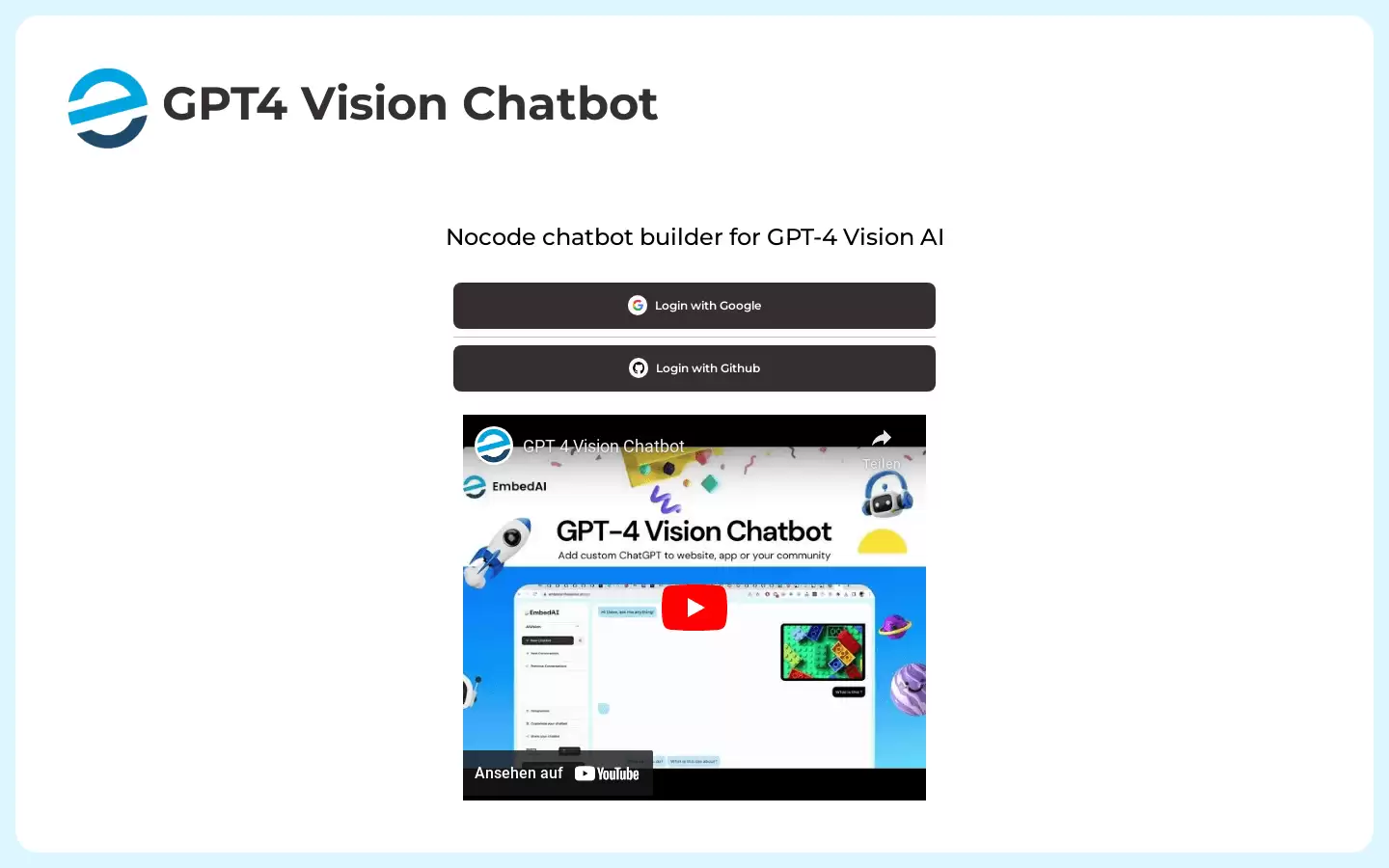 GPT4 Vision Chatbot : GPT-4 Vision AI的无代码聊天机器人构建器