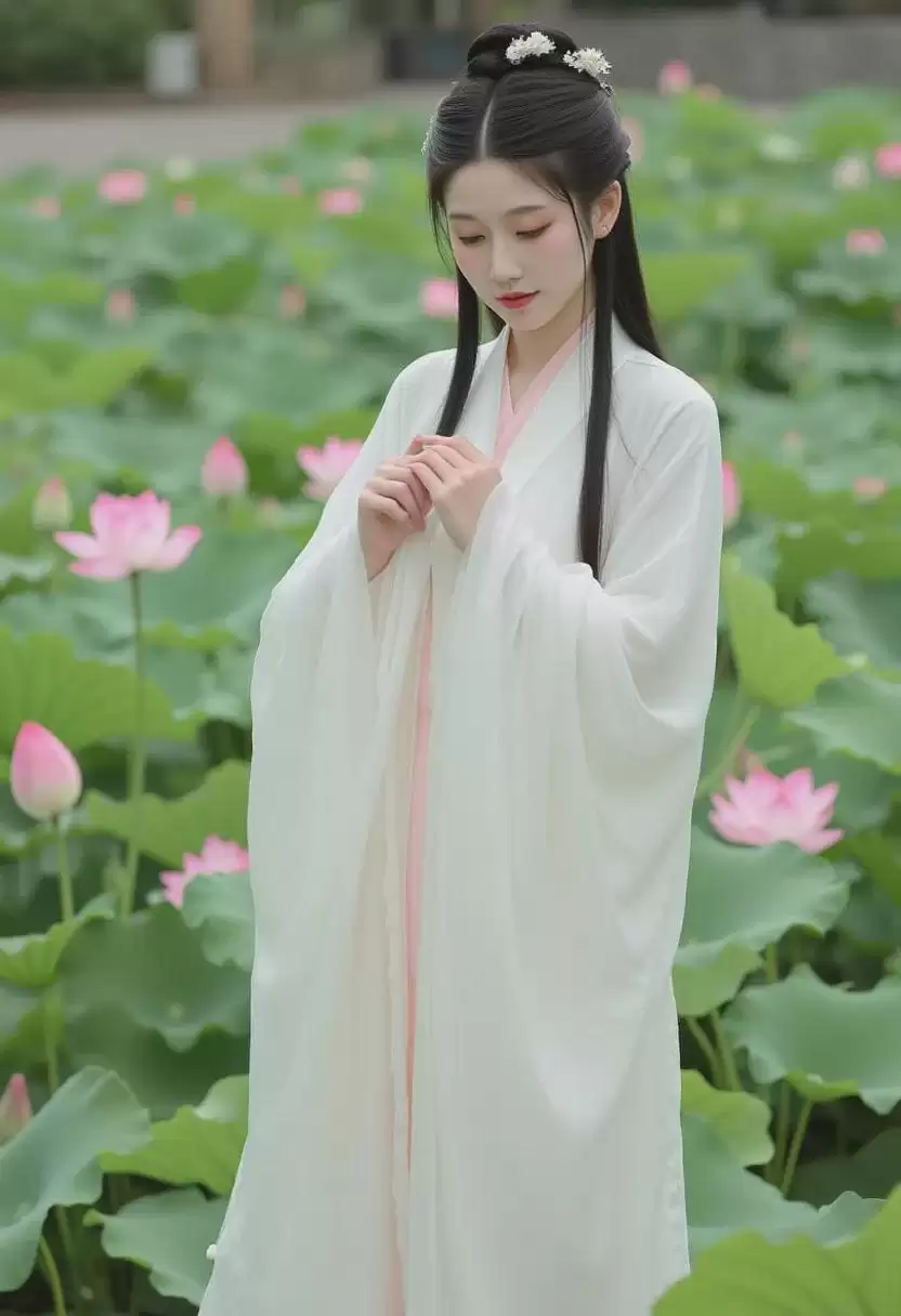 Flux Lora精美绘画模型推荐,AI绘图穿汉服的女孩