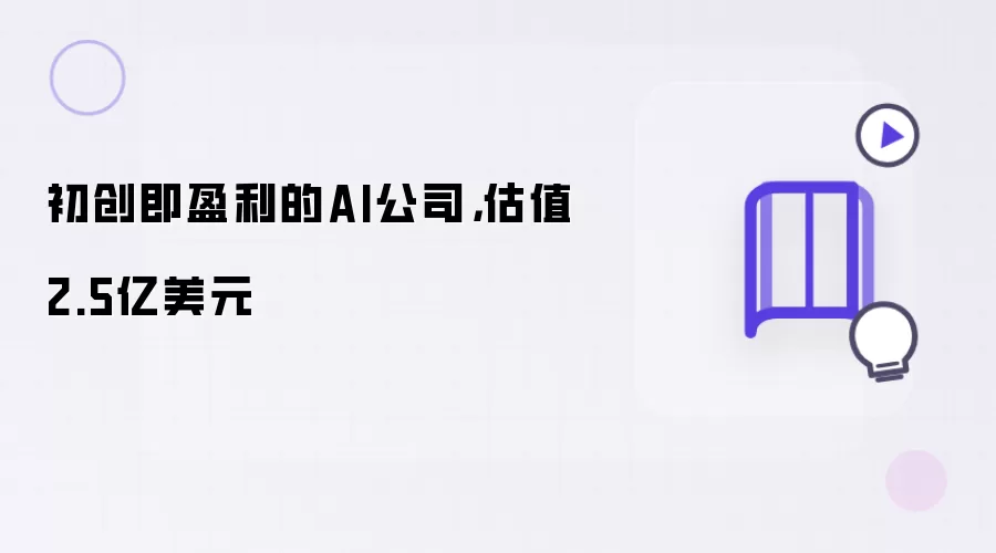 初创即盈利的AI公司,估值2.5亿美元