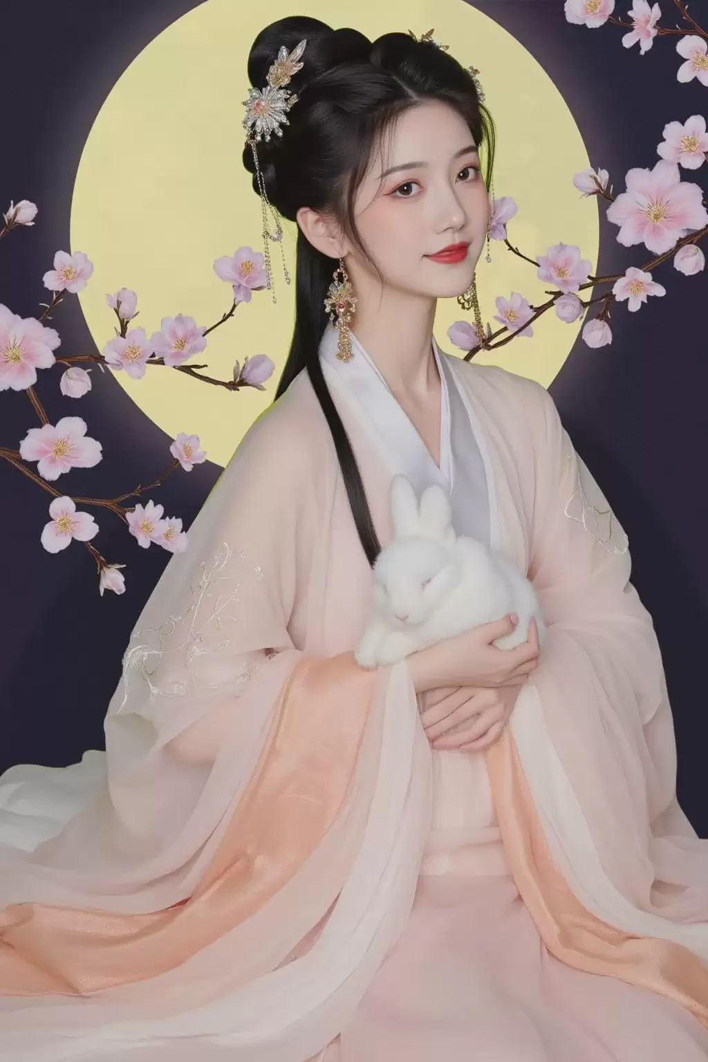 Flux Lora精美绘画模型推荐,AI绘图穿汉服的女孩