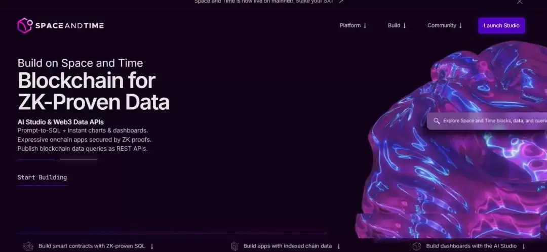 GRT竞品Space and time(SXT)基本面分析