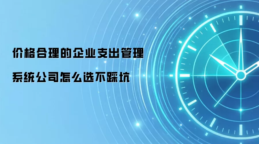 价格合理的企业支出管理系统公司怎么选不踩坑