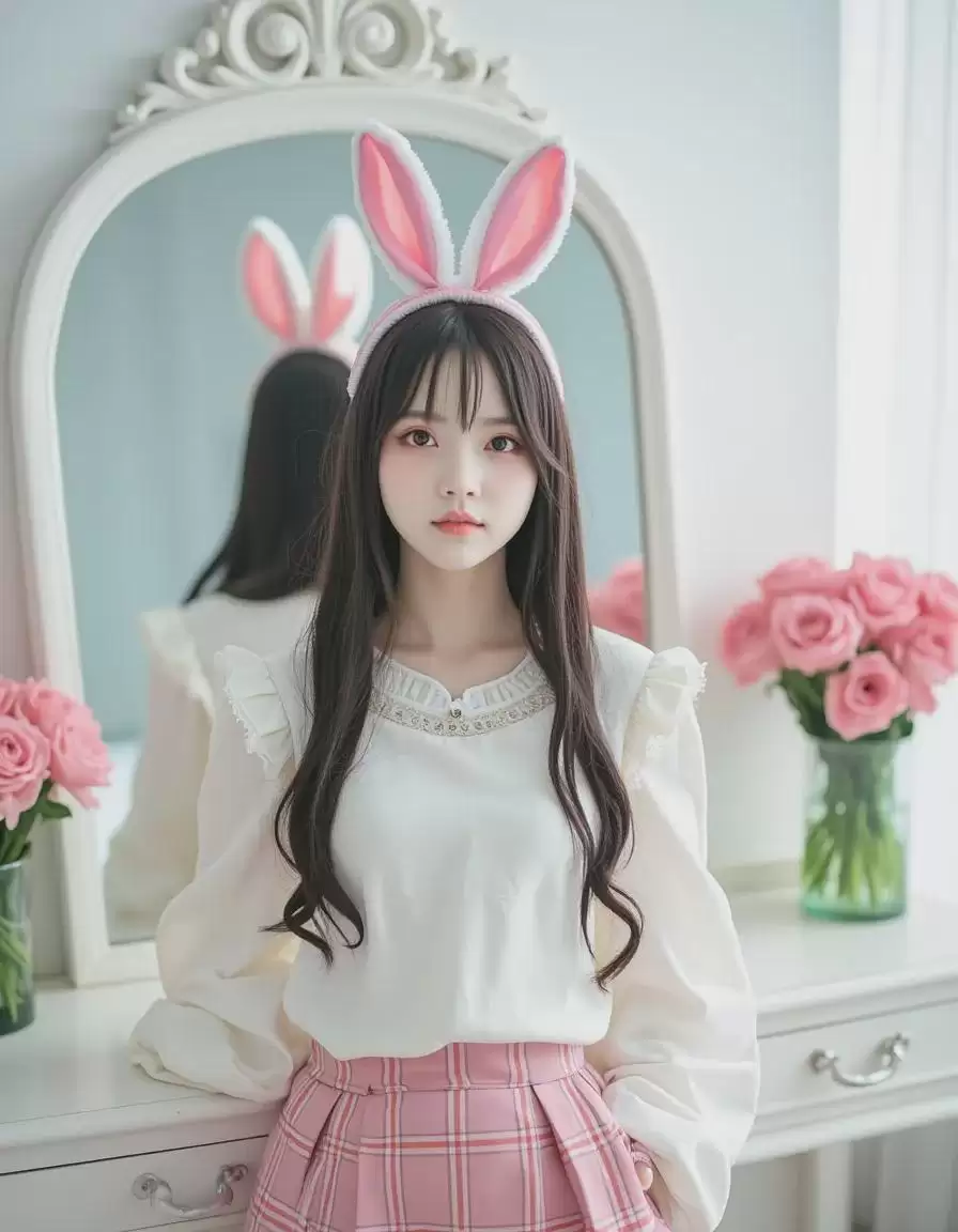 性感可爱兔女郎CosPlay，利用FLux LORA模型在comfyuiUI生成高度真实的AI图像
