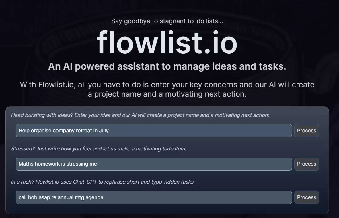 flowlist.io : AI 助手管理任务清单