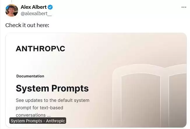 Anthropic 公开 Claude AI 模型的系统提示词