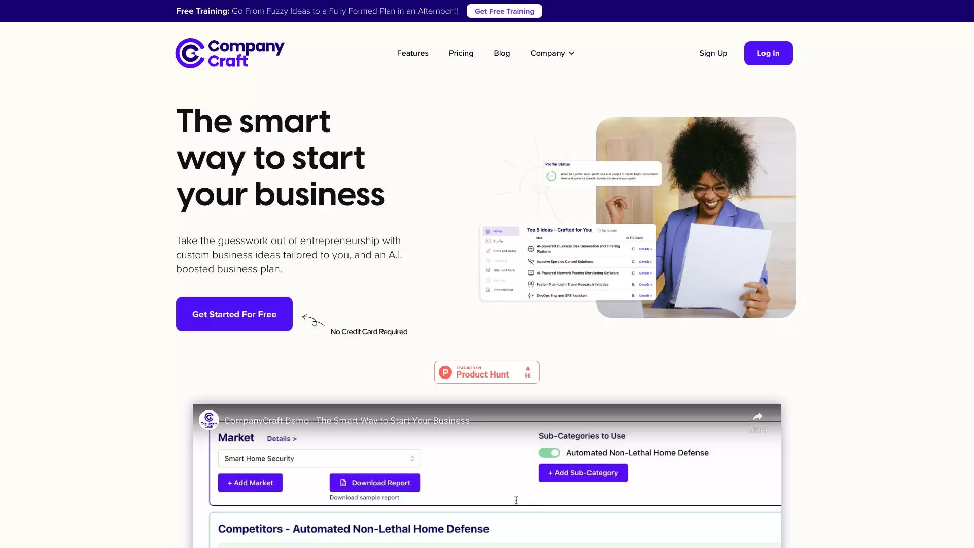 CompanyCraft : 定制化创业指导与商业想法