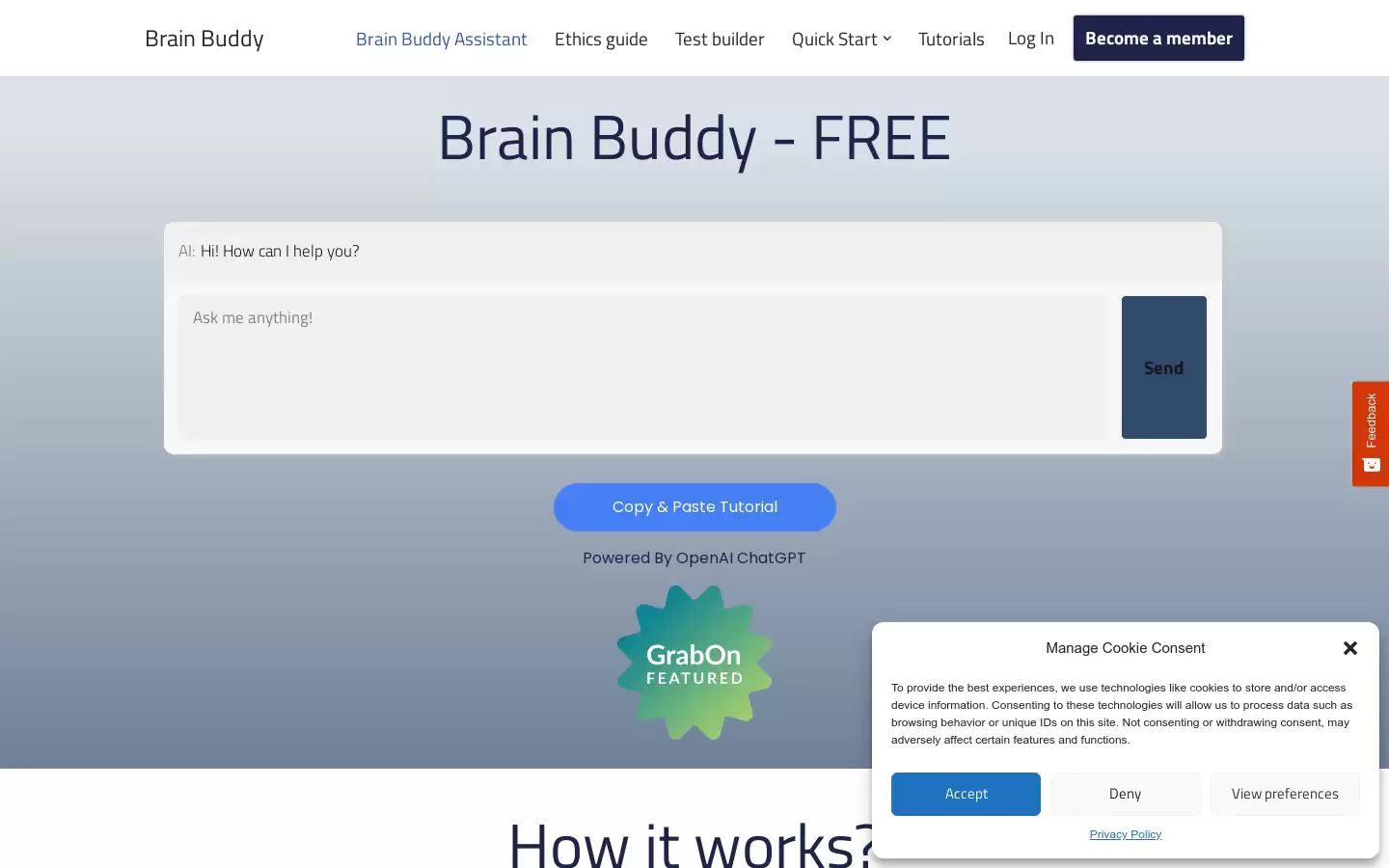 Brain Buddy : 解锁你真正的潜力，使用我们创新和强大的AI助教！