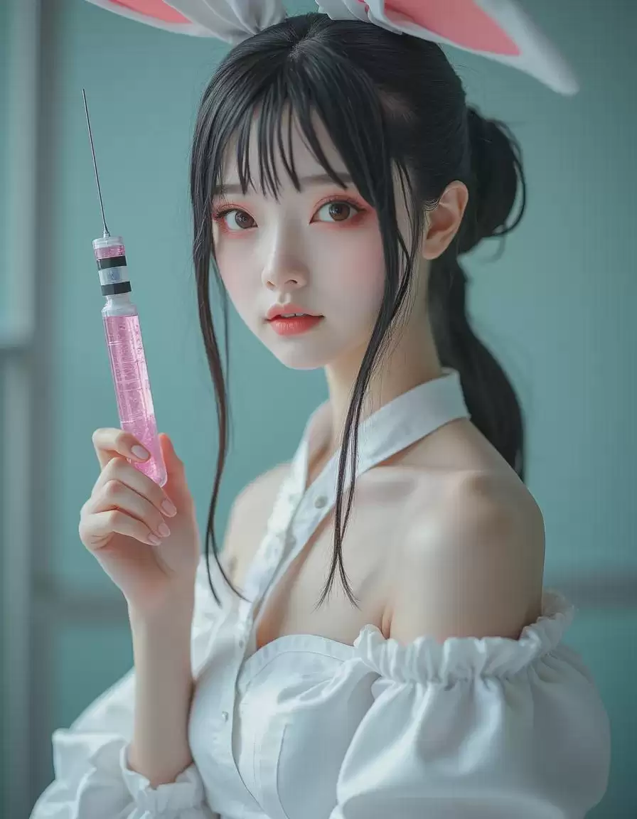 性感可爱兔女郎CosPlay，利用FLux LORA模型在comfyuiUI生成高度真实的AI图像