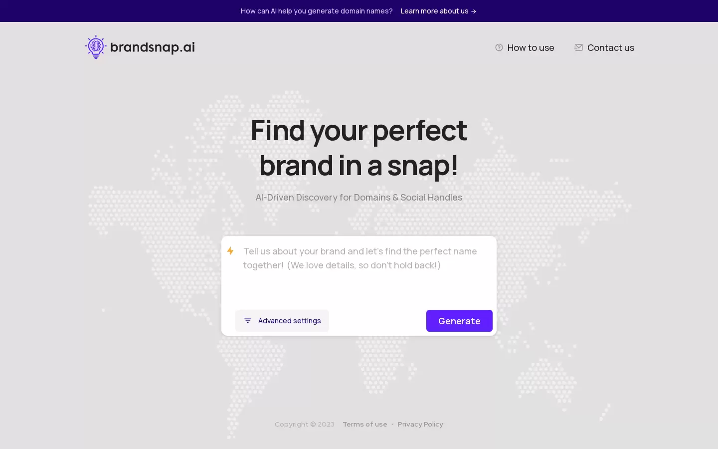 Brandsnap ai : AI驱动的域名生成器