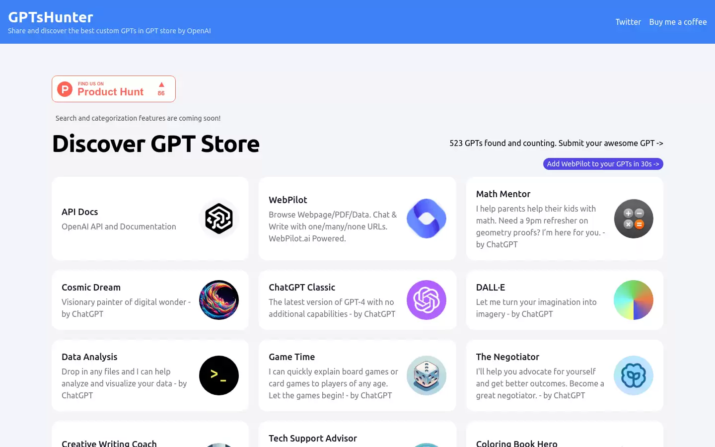 GPTs Hunter : 发现并分享最好的GPT