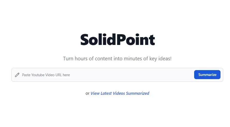SolidPoint : 即时生成 YouTube 视频摘要