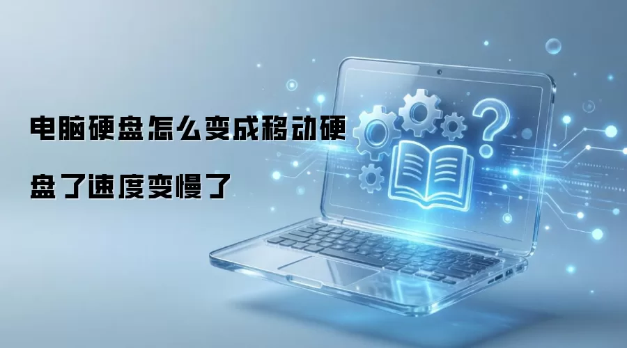 电脑硬盘怎么变成移动硬盘了速度变慢了