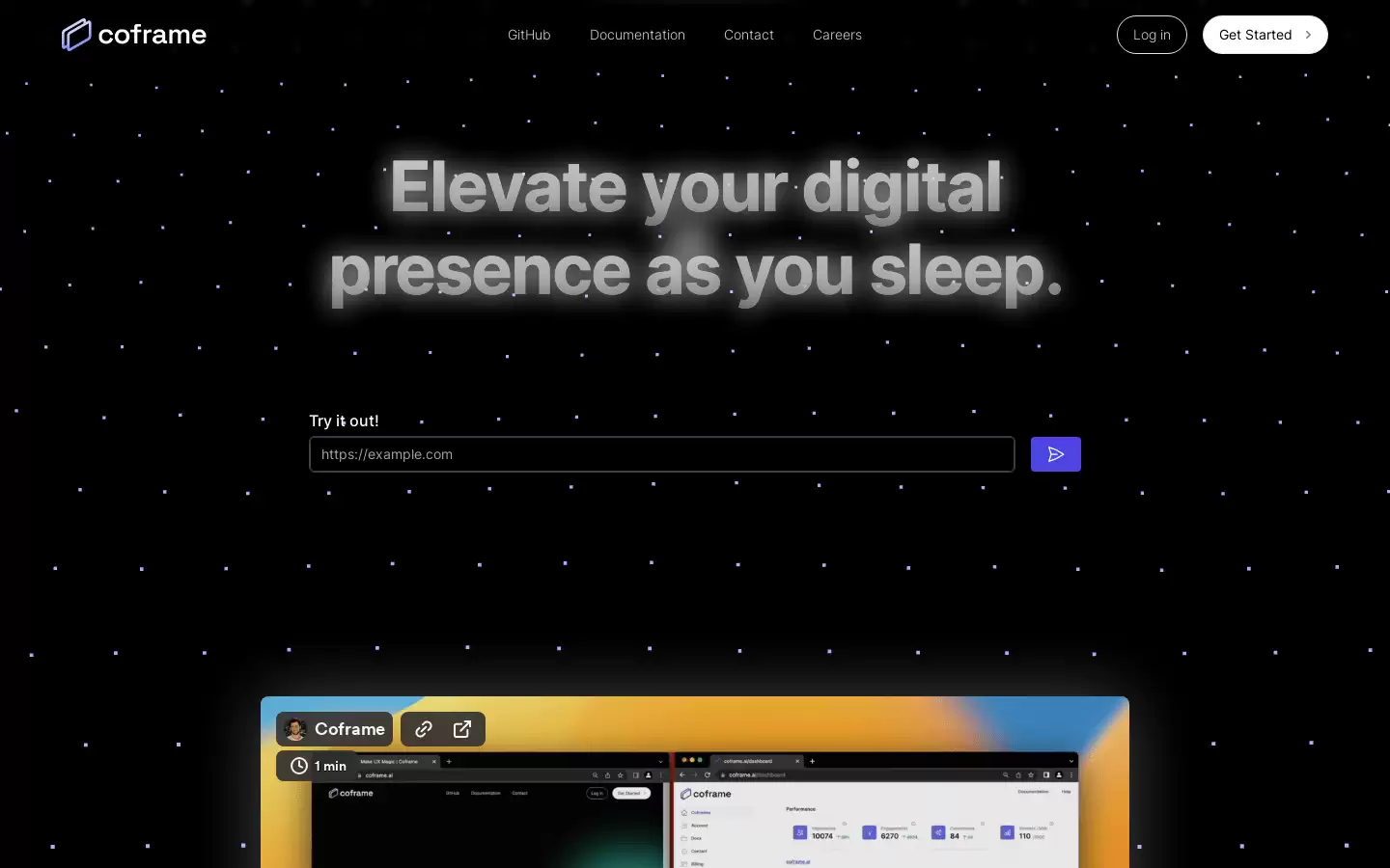 Coframe : Coframe是一款利用AI为网站或APP提供自动化的文案、前端开发和用户体验研究的工具
