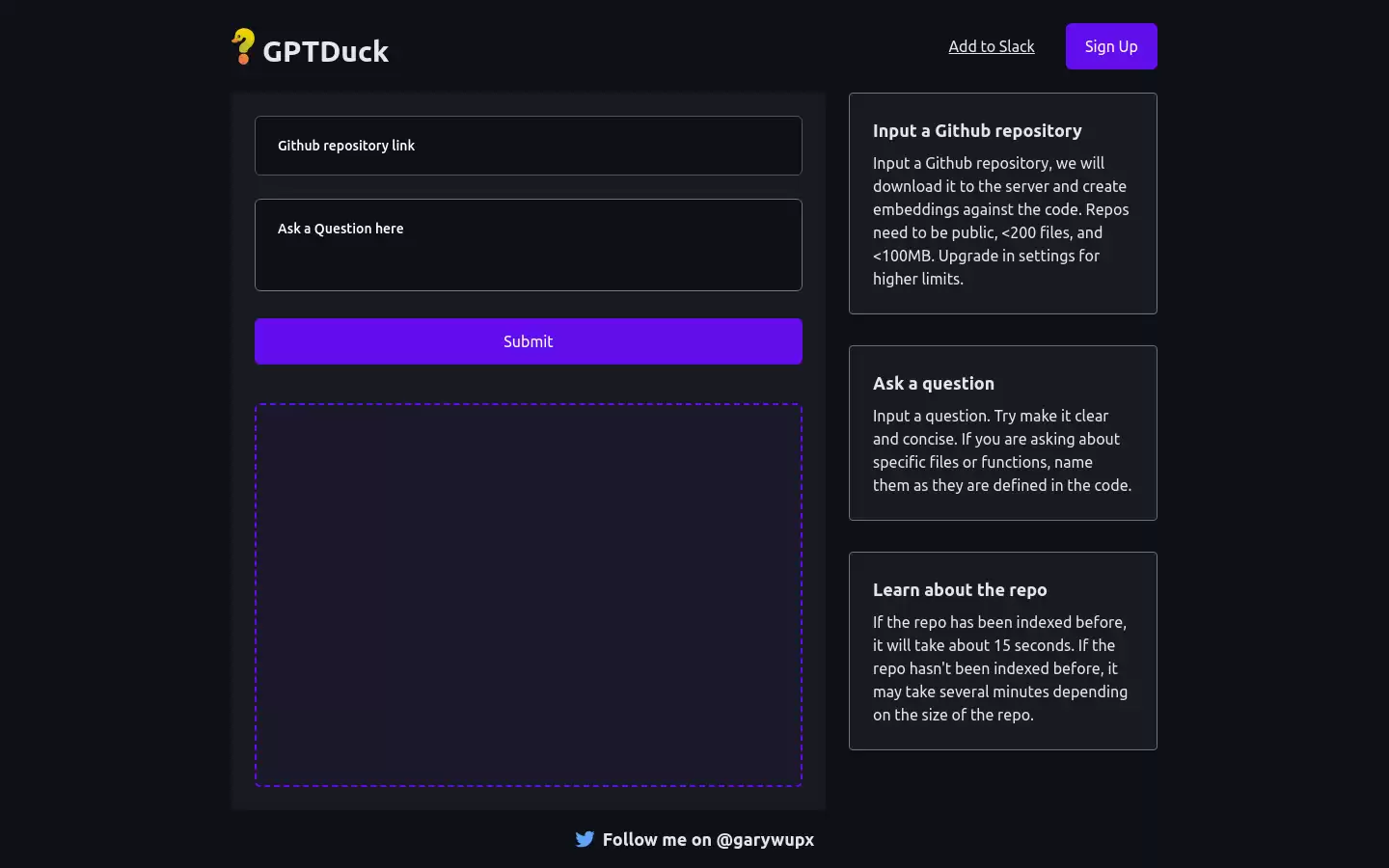 GPTDuck : 帮助您找到关于 Github 仓库的答案