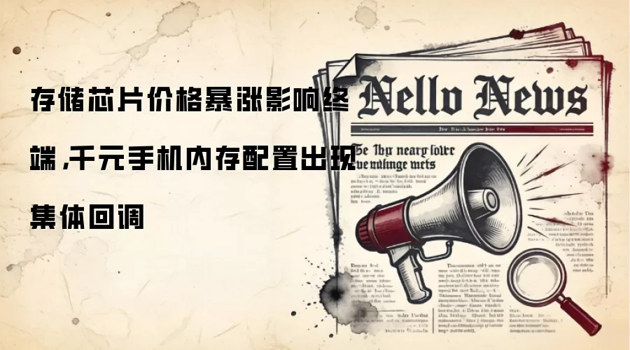 存储芯片价格暴涨影响终端,千元手机内存配置出现集体回调