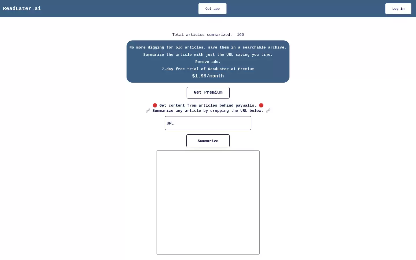 ReadLater AI : 智能文章摘要工具