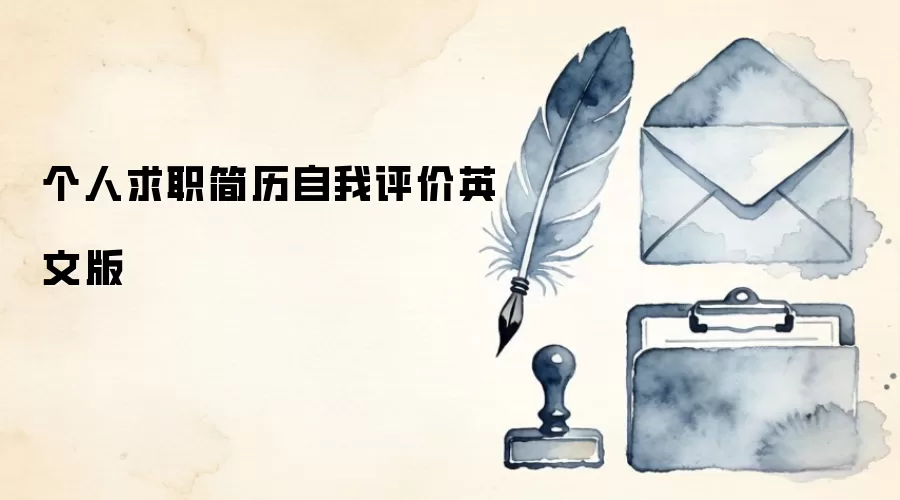 个人求职简历自我评价英文版
