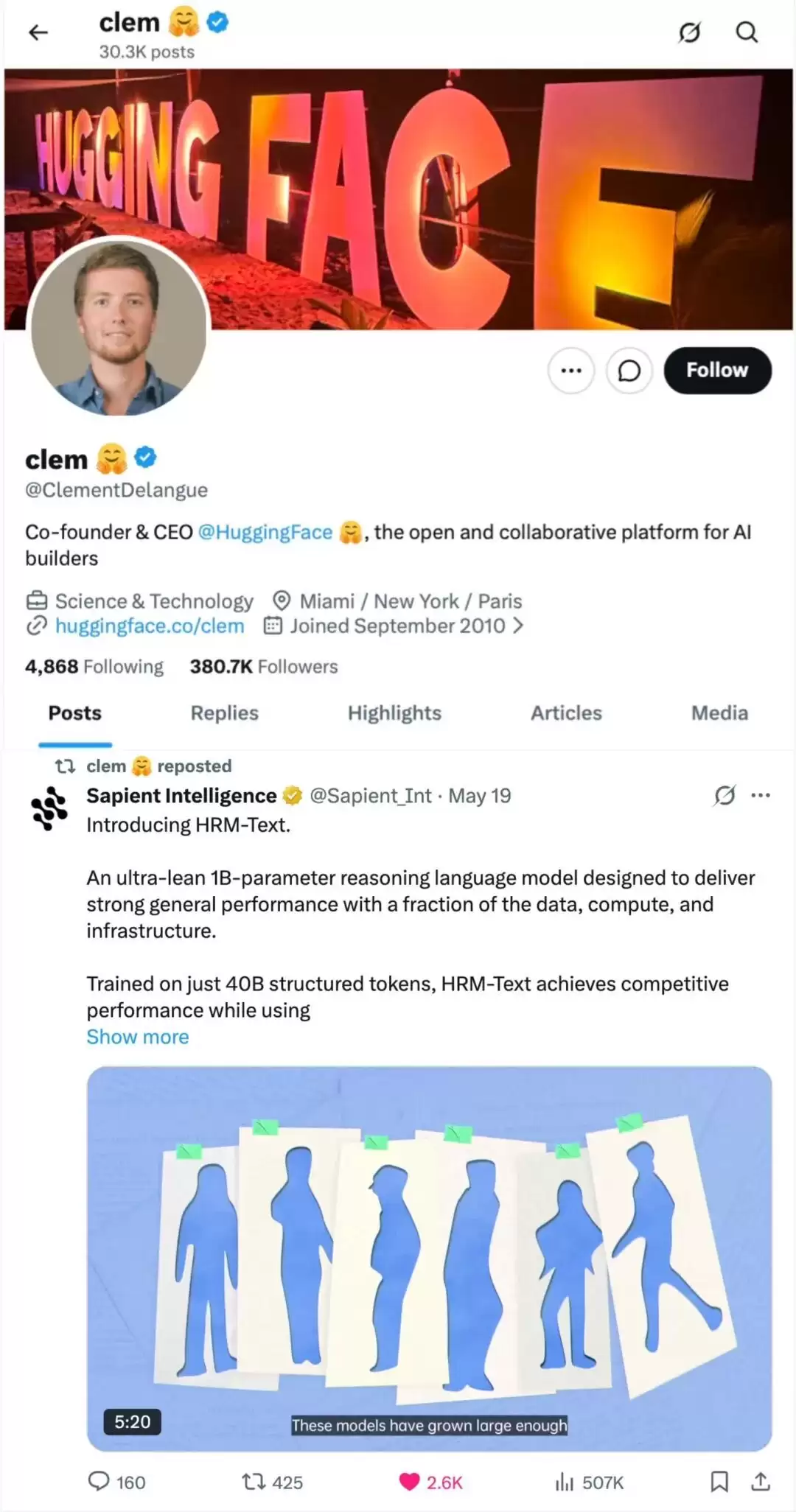 HuggingFace CEO力荐,Bengio团队也押注:这个1500美元训出的HRM模型,凭什么火了?
