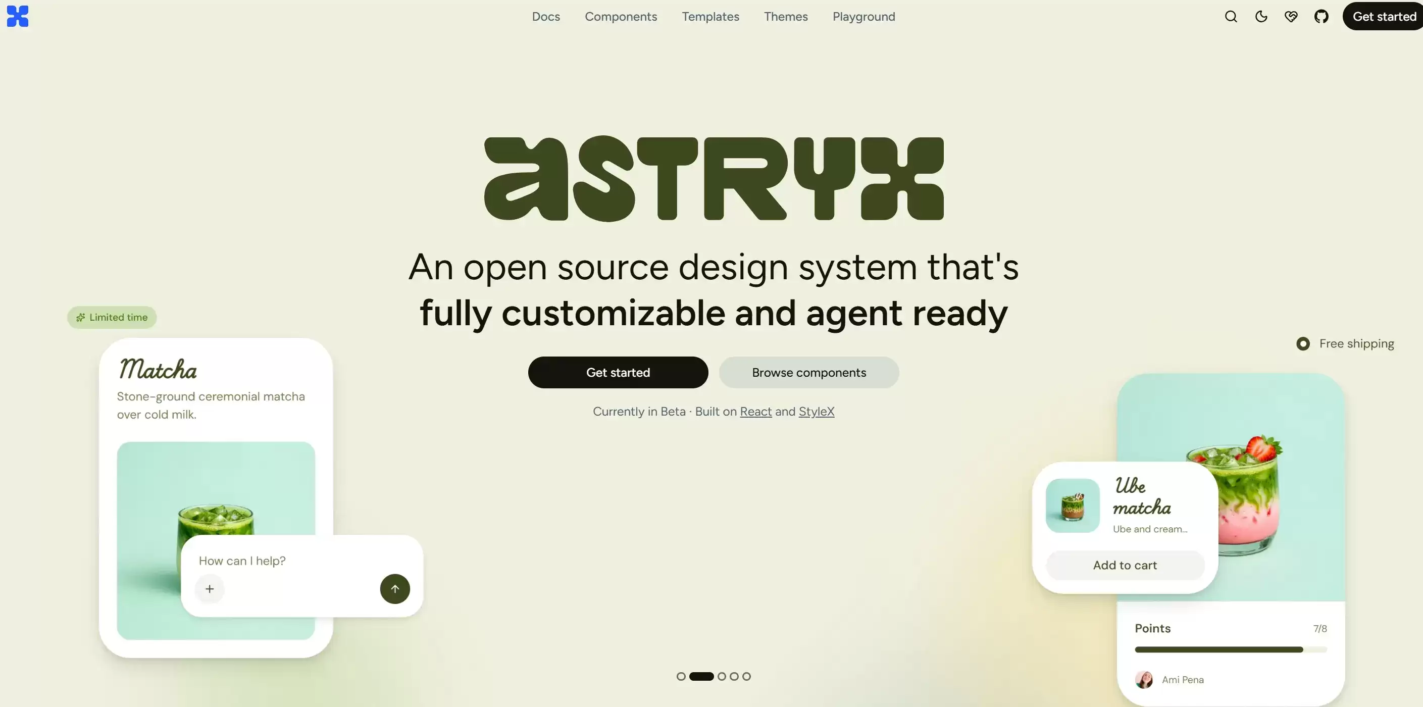 Astryx官网首页界面截图