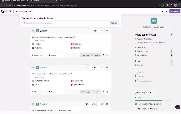 Quizizz AI: Turn Any Website into a Quiz : 一键将任何网站转化为测验