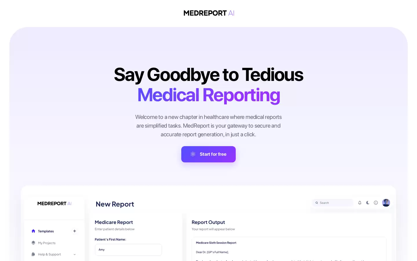 MedReport : 一键生成专业医疗报告的AI平台