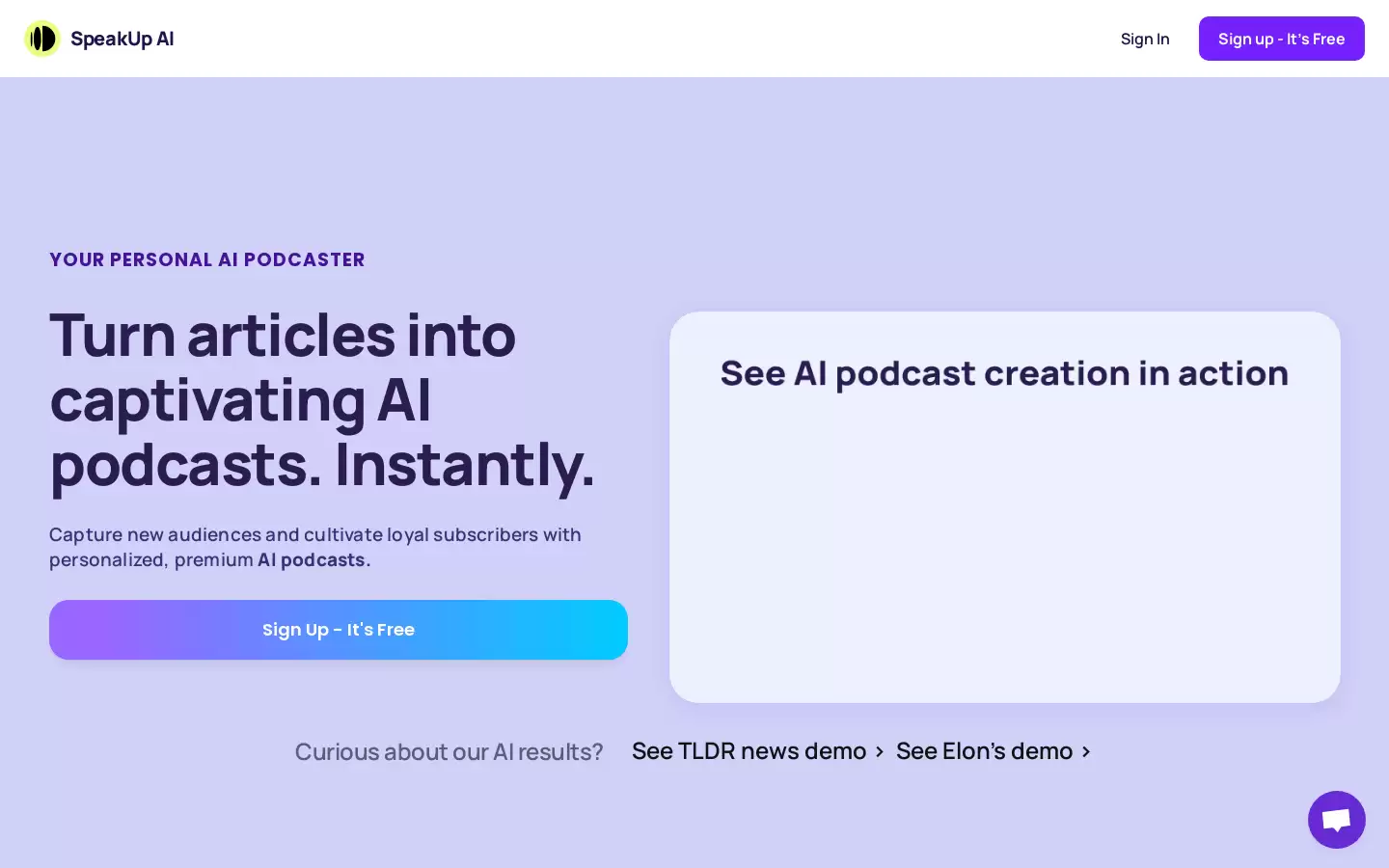 SpeakUp AI : 一键生成优质 AI 播客