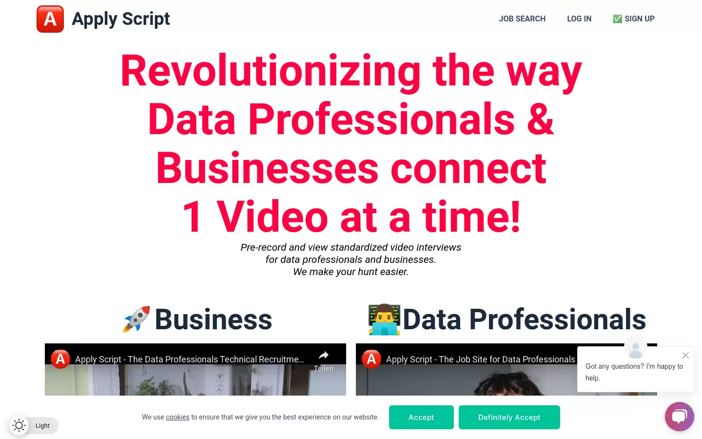 Apply Script : 预录制标准化视频面试,简化招聘流程